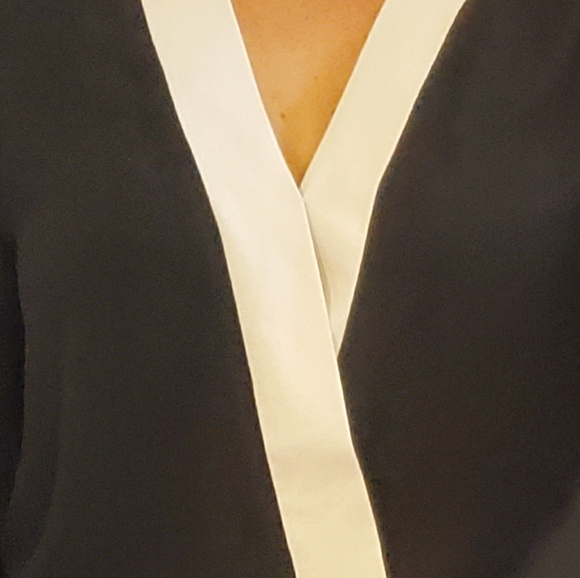 Black 1. State blouse with off-white trim - Picture 5 of 13